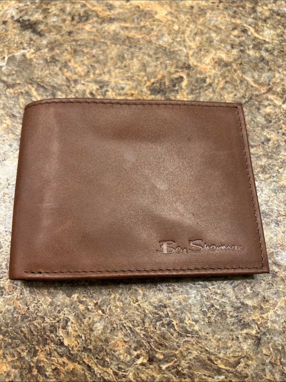 Ben Sherman Brown Leather Bi-Fold Card Holder Wallet